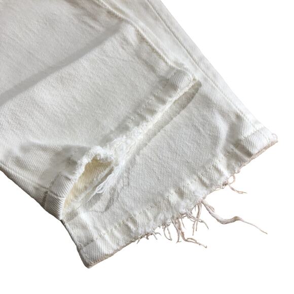 NEW Levi's 501 Skinny Jeans White Womens 26 x 28 Button Fly High Rise Distressed - Picture 6 of 13